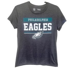 NFL Team Apparel Philadelphia Eagles T-Shirt Heather Charcoal Grey Womens Medium